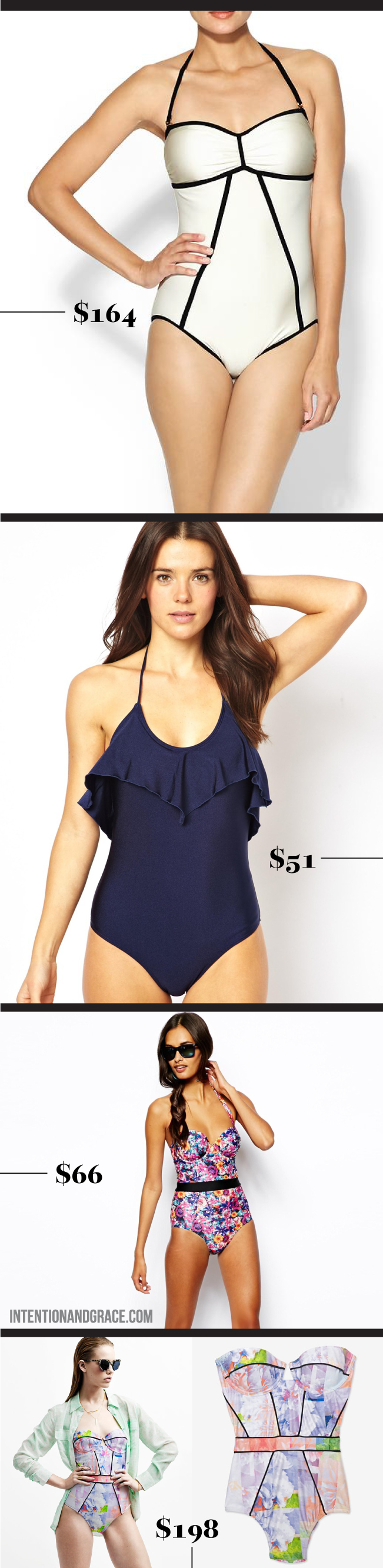 2014 Swimsuit trends for summe. Going for a One Piece, Tankini or Bikini, here are some great options.  |  Intentionandgrace.com
