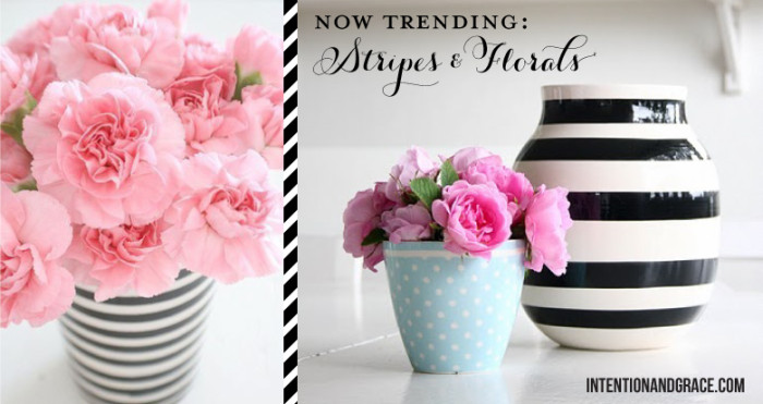 Mixing Patterns: Stripes and Floral. For the home, closet, or party planner this trending style is great for spring.  |  Intentionandgrace.com