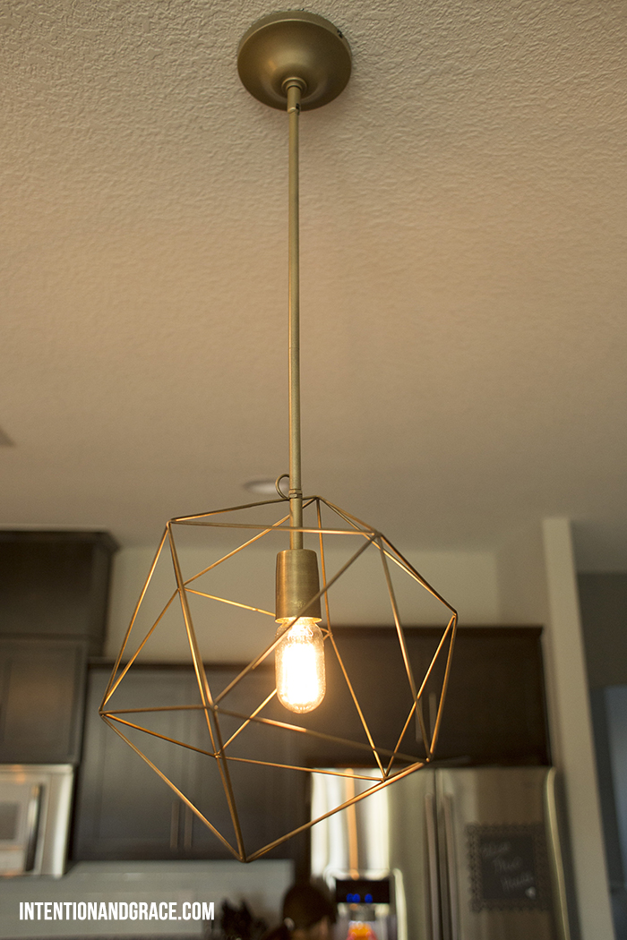 DIY Pendant lighting from a desk lamp  |  intentionandgrace.com