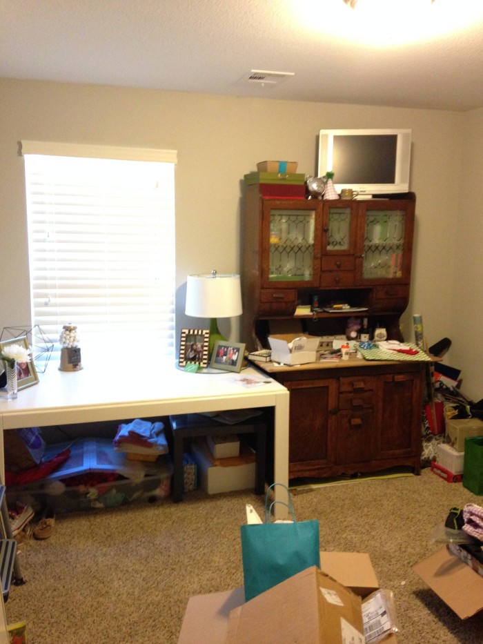 Before and after craft room storage cleanup