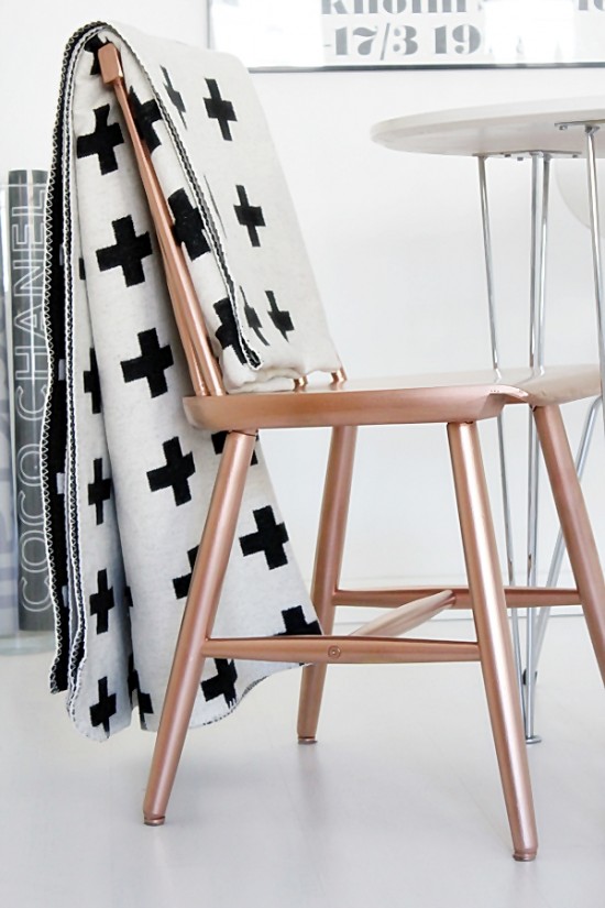 repurposed copper chair DIY